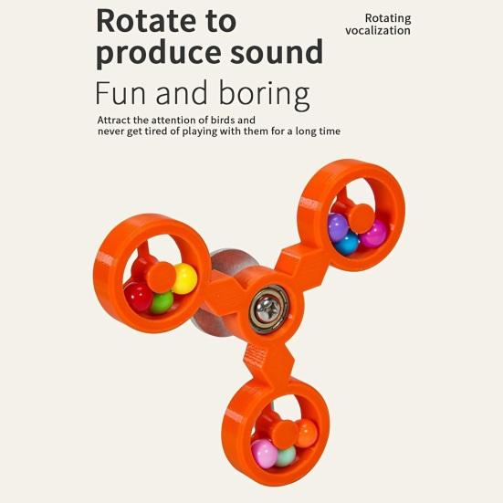 Haustier Kauspielzeug Starke Saugnapfbefestigung Vogelkäfige Buntes Ball Design 360-Grad-Drehung Stressabbau Interaktives Papageienspielzeug