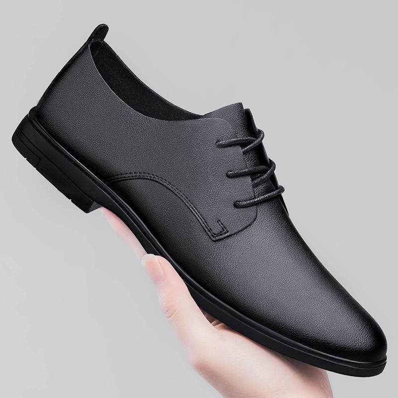 Fashion Versatile Casual Sneakers Formal Genuine Leather Shoes for Men Lace Up Oxfords Shoes Male Wedding Party Office Business Footwear