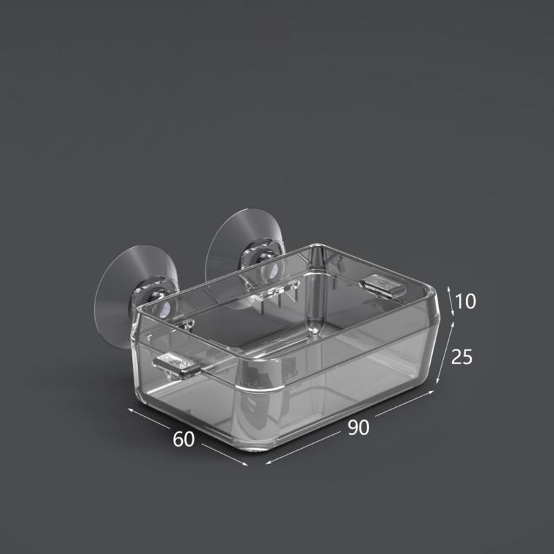 Reptil Transparent Mater Anti-escape Food Bowl Worm Live Container med sterke sugekopper Pet