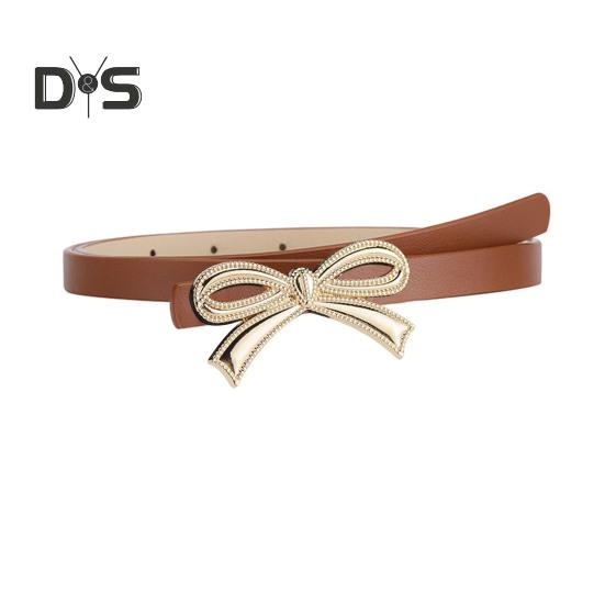 

Женский ремень, однотонный, из искусственной кожи, с бантом, с несколькими отверстиями, регулируемая длина, ремень для рубашки верблюд
