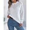 Neuankömmling Damen Sweatshirt Herbst/Winter Lässig Einfarbig Rundhalsausschnitt Schnürung Glockenärmel Pullover Damen Strickpullover