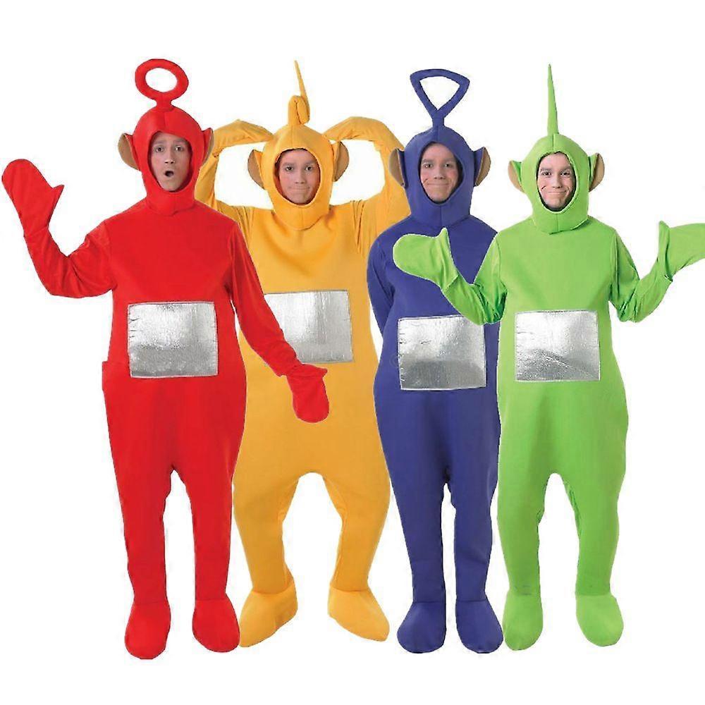 Teletubbies Onesie with Headpiece Cute Plush Jumpsuit Party Cosplay Outfit