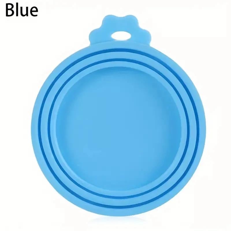 

1pc Reusable Silicone Pet Can Lid Bpa Free, Suitable For Most Sized Dog And Cat Cans - Keeps Food Fresh Prevents Bacterial Odors небесно-голубой
