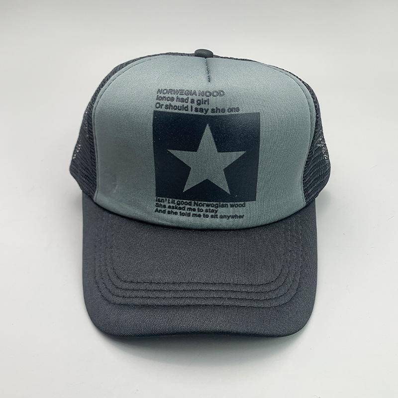 Breathable Cartoon Letter Fashion Men'S And Women'S Baseball Cap Cotton Hip Hop Skateboard Hollow Casual Sun Hat