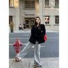 Womens Oversized Fleece Jacket With Suede Trim Loose Fit Vintage Style Coat 2025