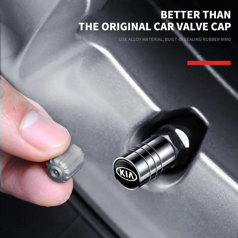 For Kia StingerA4Pcs Car Wheel Tire Valve Caps Logo Dust Cover Accessories For KIA EV6 Stinger RIO Sorento Picanto Ceed Borrego Syros K4 K5
