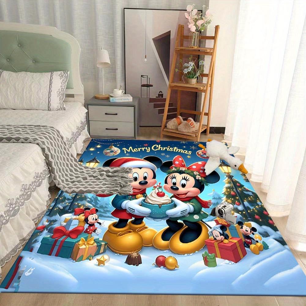 1 Stück Mickey Maus Minnie Muster Teppich Läufer, Schlafzimmer und Spielzimmer Langlebig, Fleckenresistent und Leicht zu Reinigen, Wohnzimmer