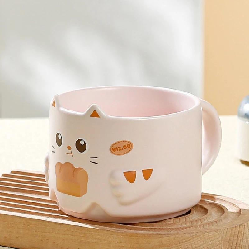 

300 мл Мультяшна чашка з котом. Креативні керамічні стакани. Побутова вода. Скляний келих. Сніданок. Молоко. Скляна кераміка. Прикраса дому. 300ml