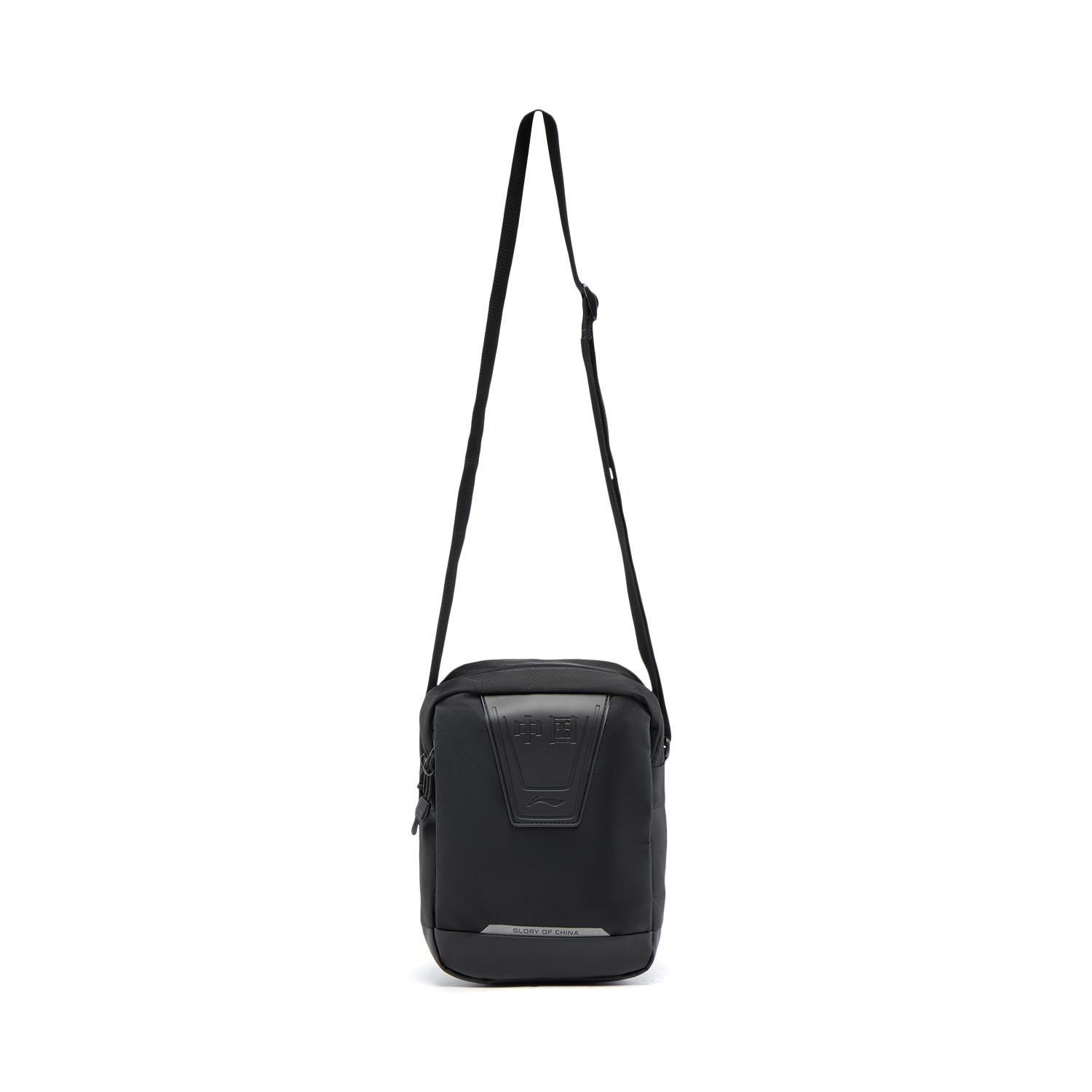 Li Ning Glory Series Polyester Shoulder Bag, Crossbody Bag Unisex Black ABDV411-1