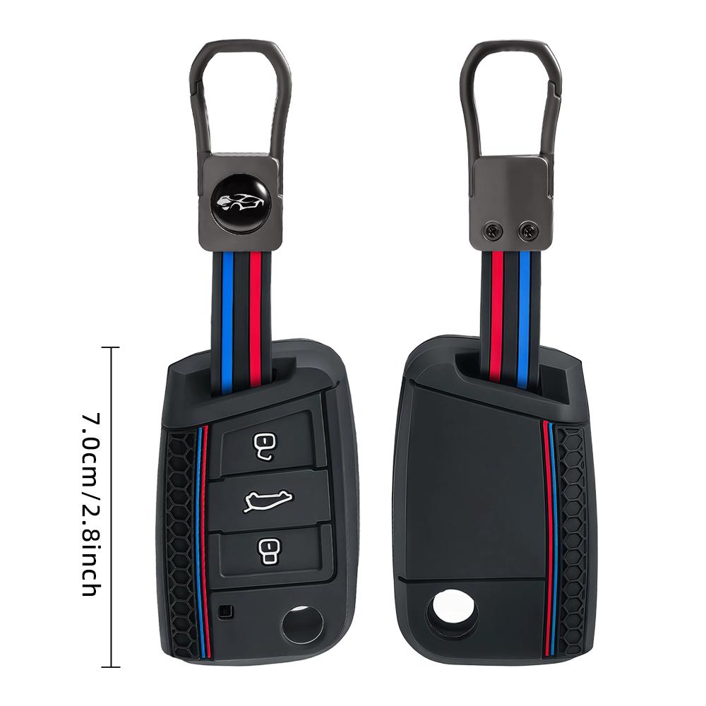 Key Case Cover For Vw Golf 7 Gti Polo T-Cross T-Roc Touran Tiguan Skoda Octavia Rapid Kodiaq Fabia Seat Ibiza Leon Ateca Arona