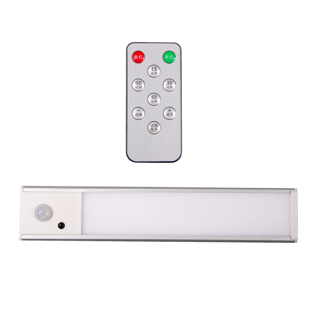 LED Motion Ultra Thin Sensor Nachtlicht Stufenloses Dimmen Kabelloses USB Unter Fernbedienung Schrank Lichter