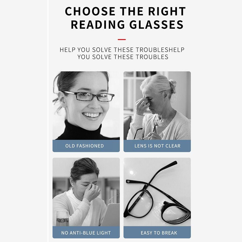 Round Lens Folding Reading Glasses with Zipper Glasses Case Spring Hinge Readers  for Women & Men