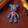 Exquisite Women Men Full Crystal Cute Bear Brooches Buckles Vintage Unisex Fashion Shining Boutique Animal Pins Badges Corsages