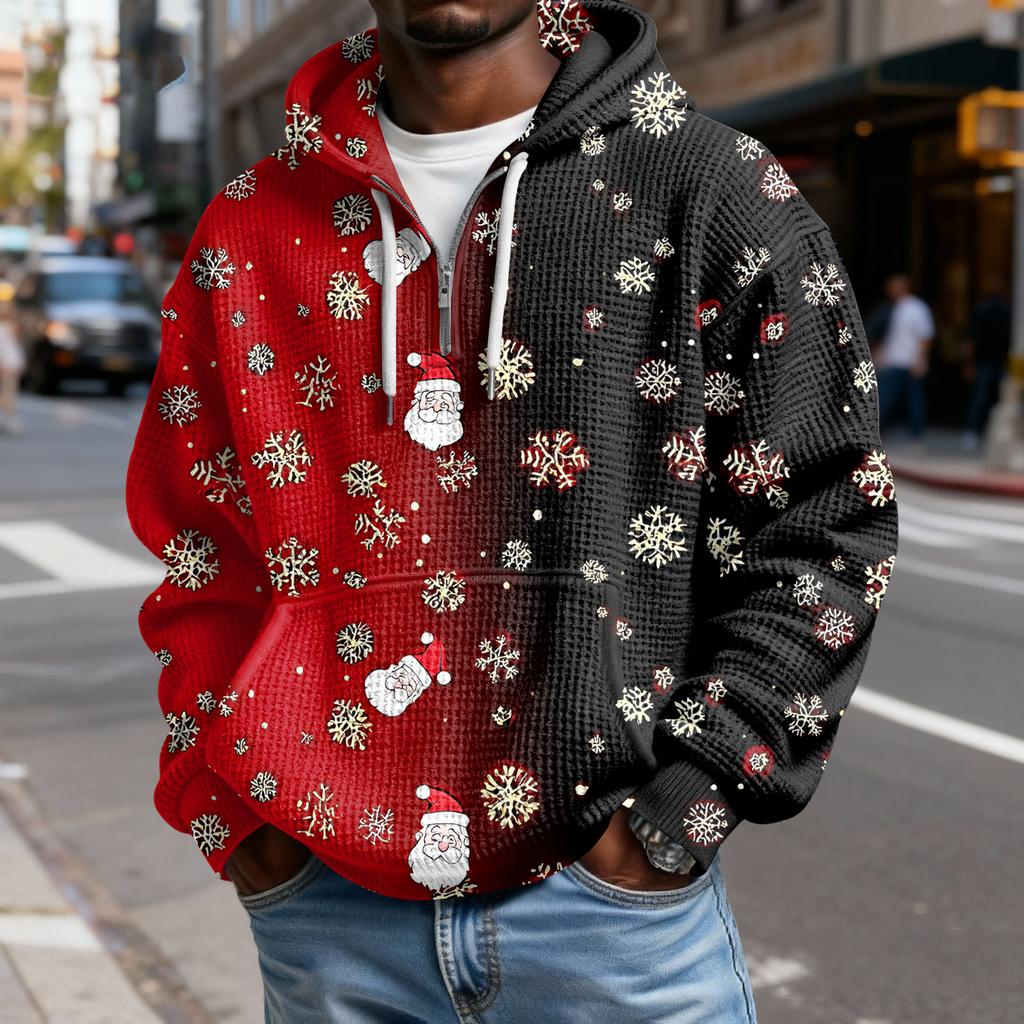 Pánská ležérní jednobarevná mikina s kapucí na zip s dlouhým rukávem, každodenní ležérní tričko s dlouhým rukávem na zip