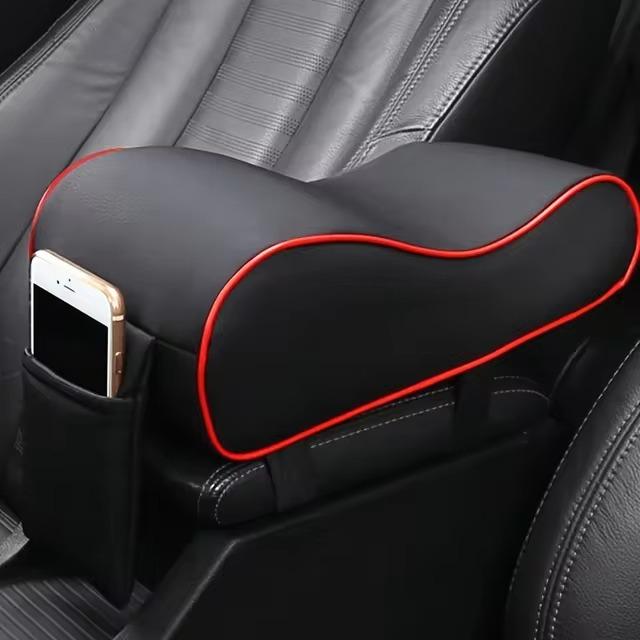 Leather Car Central Armrest Soft Pad Black Auto Center Console Arm Rest Seat Box Mat Cushion Pillow Cover Vehicle Protective