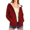 Womens Fleece Lined Hoodie Winter Zip Up Jacket Cozy Warm Thicken Thermal Hooded Sweatshirt Coat With Pockets