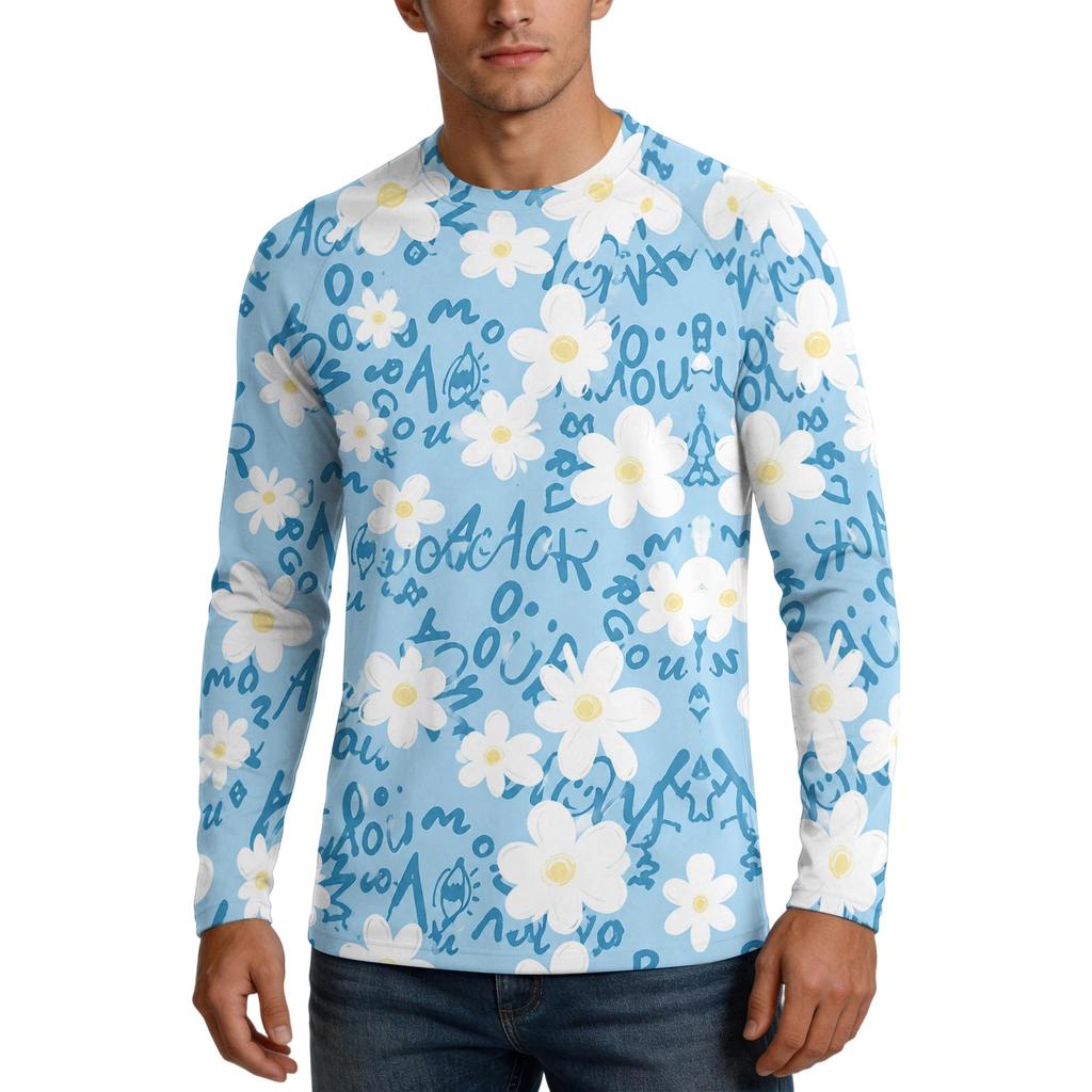 Herren 50+ Sonnenschutzshirt Langarm, Blockierendes Angel-Wander-Shirt, Leichtes Outdoor-Top