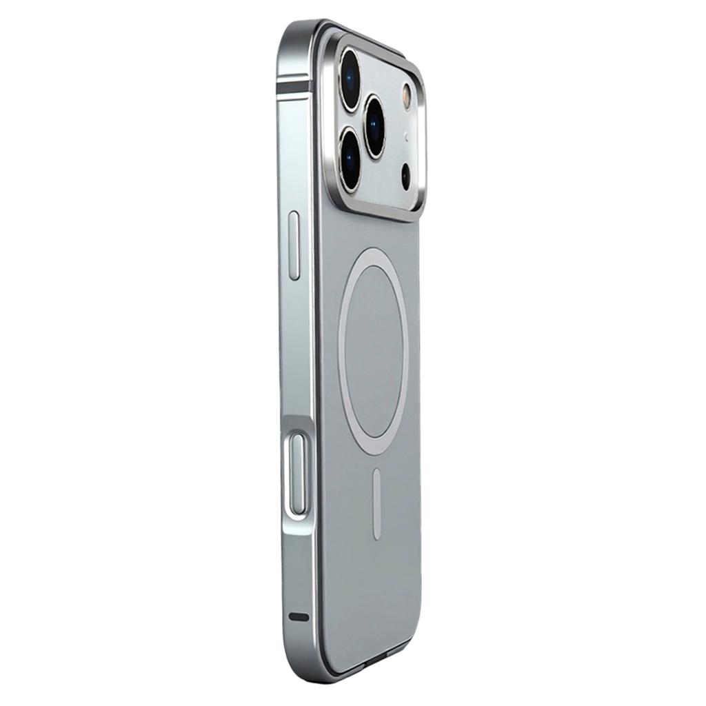 For iPhone 17 Pro Case Metal TPU Frame PC Back Phone Cover Compatible with MagSafe