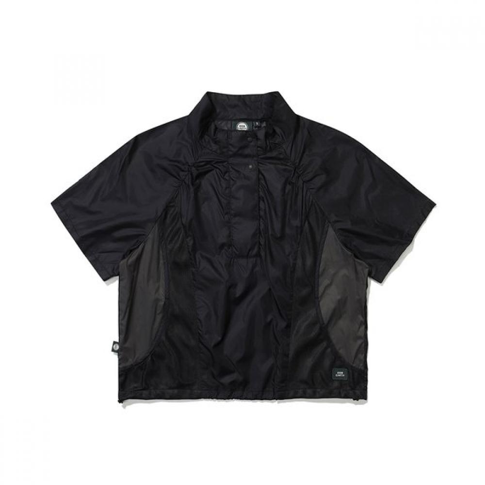 Bbc Earth Женский meSSage Curve Анорак Короткий рукав Черный 095