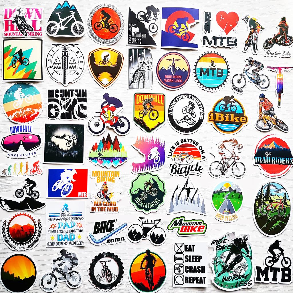50 Stuks MTB Mountainbike Stickers Fietsstickers Racefiets