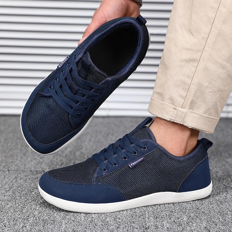 Men's Casual Shoes Mesh Breathable Lightweight Cushioning Shoes Lightweight Comfortable Non Slip Outdoor Training Walking Shoes