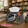 1pc, 2D Flat Printing, Tissue Box with Beautiful Bird And Flower Gift Patterns, Printed Tissue Box, Suitable for Bathrooms, Living Rooms, Bedrooms, Dr