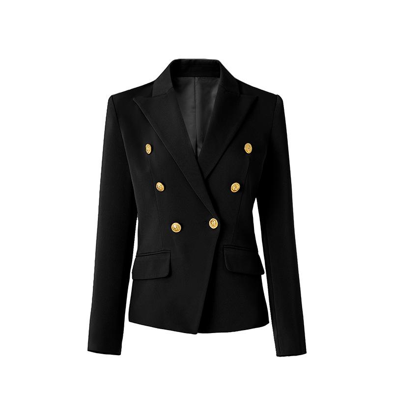 Professional Women's Double-Breasted Waist-Cinched Slimming Short Suit Jacket for Spring/Autumn 2025
