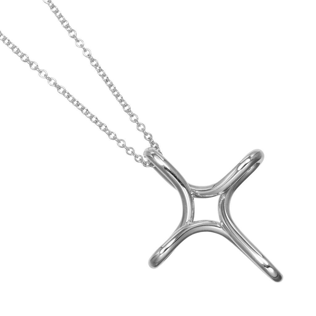 TIFFANY&Co. Open cross Necklace Silver925 3.25g Women Used