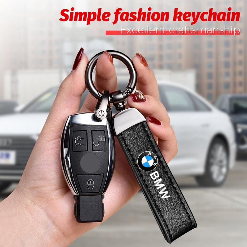 Top Quality Metal Keyring Leather Car Emblem Keychain Key Ring For BMW F12 F13 G11 G12 G08 E89 E86 F26 F16 F40 G30 F10 F20 F46 Rlzh86