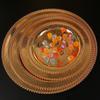 European Fruit Tray, Alloy Household Metal Round Shape High-Grade Relief Plate,Gold Snack Plate Home Table Decoration