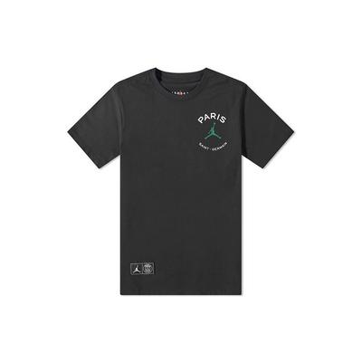 X PSG Co-Branded Buchstaben Logo Print Lässiges Kurzarm T-Shirt Herren Oberteile Schwarz DB6514-010