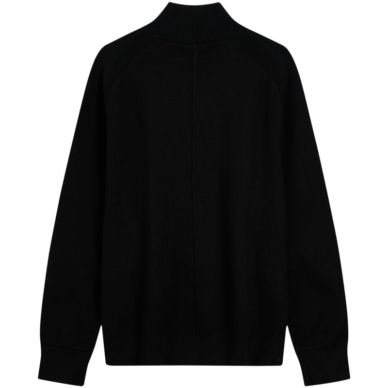 Calvin Klein Solid Color Long Sleeve Stand Collar Pullover Sweater Unisex Sweater Black 40BM333-UB1