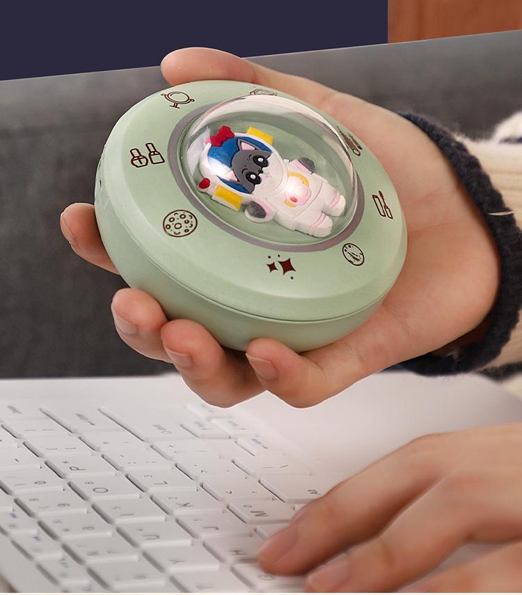 Portable Space Capsule Hand Warmer, Charger & LED Mirror