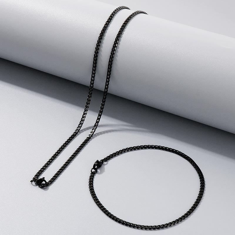 Halskette aus Titanstahl mit dicker Hip-Hop-Kette, Edelstahl sechsseitig geschliffene Kette mit Kettenschmuck