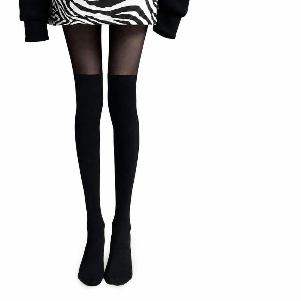 Sexy Thigh High Pantyhose Patchwork Fake Stockings Fashion JK Socks Harajuku