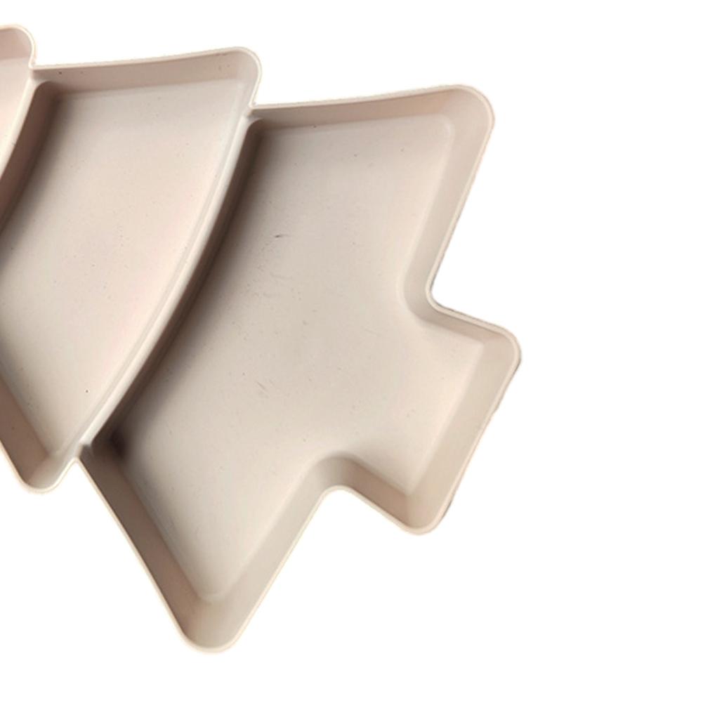 Farfurie cu Fructe Pom de Craciun Farfurie Divizata cu Bomboane Decorat Marry Craciun(bej)