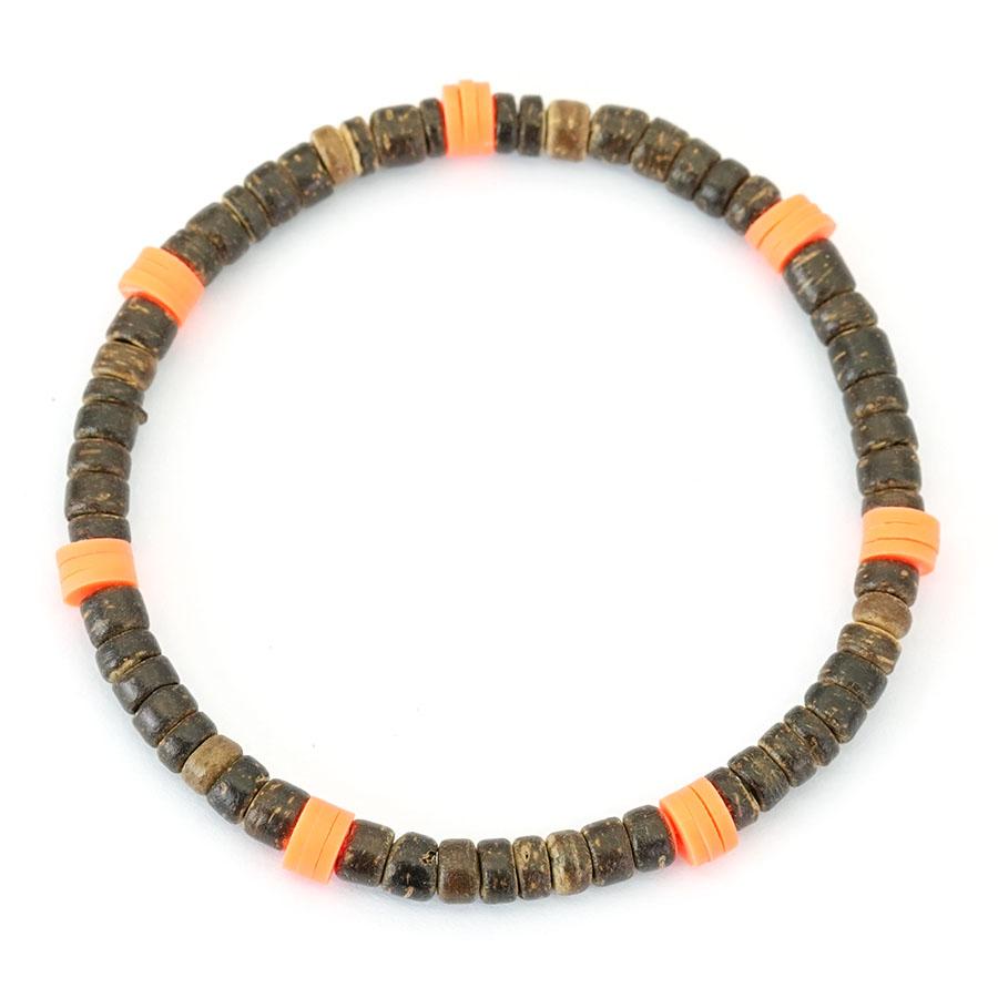 

New Premium Selected Natural Coconut Beads Bracelet Unisex Lightweight Comfortable Casual Versatile Cool Riding Accessories оранжевый