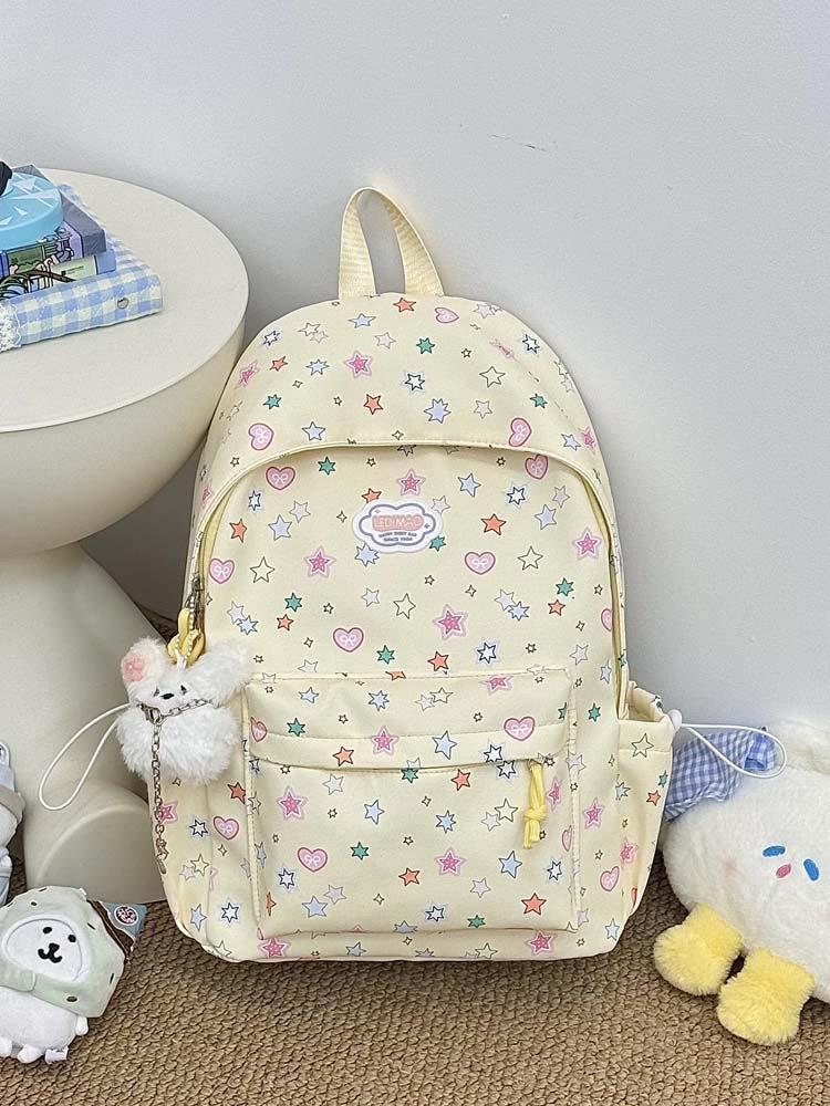 Schoolbag Fresh and Sweet Student Bag Star Print Student Bag Leisure Travel Backpack Travel Commuter Student Backpack