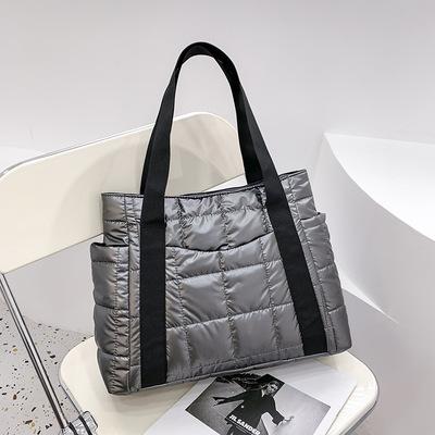 Winter Bags Space Bags Space Padded Women Shoulder Bags Winter Large Capacity Handbags Designer Nyl Cott Warm Tote Solid