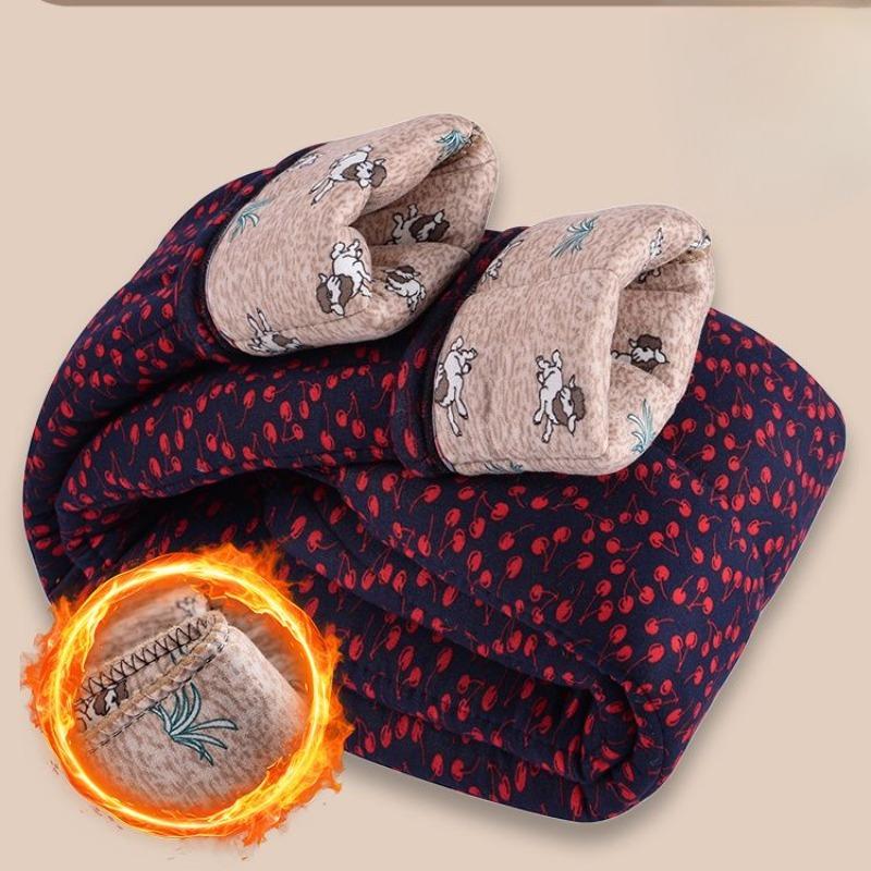 Cotton Pants Women's Winter Pants Increase Loose and Thickened Mother Plus Velvet Cotton Pants