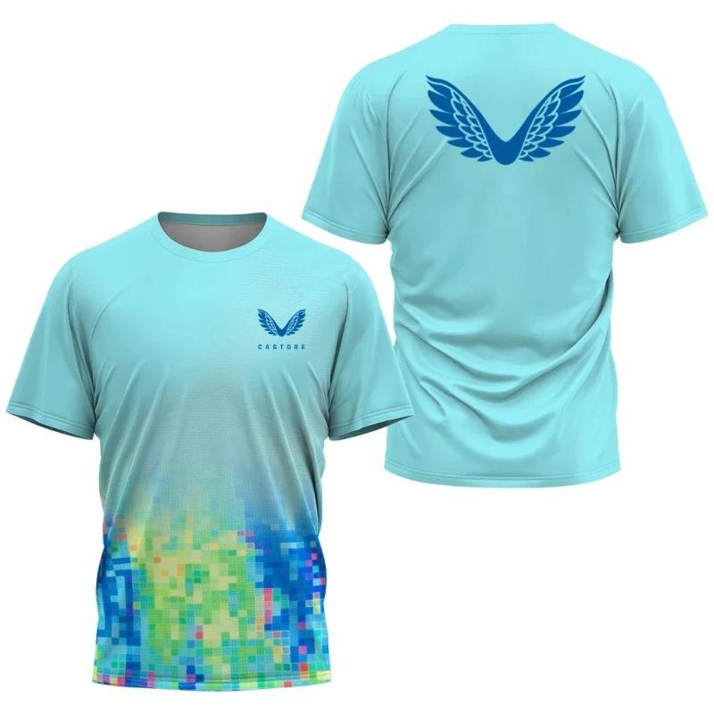 Summer Round Neck 3D Wing Pattern Print Top Camouflage Clothing Daily Exercise Training Fashionable Casual Quick Drying Short Sleeved Men's T-shirts