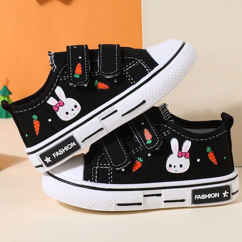Girls' Canvas Shoes Baby Soft Sole Single Shoes 1-3-6 Years Old Children's Breathable Canvas Shoes Boys' Shoes Spring and Autumn