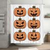 Pumpkin Shower Curtain Halloween Decor Set Of 2 White Bath Curtains With Orange Jack-O-Lanterns For Bathroom Fall Festive Decora
