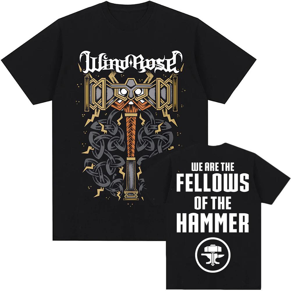 Fellows of The Hammer - T-Shirt Game Windrose Graphic Printing Tshirts Summer Cotton Short Sleeve Tees Loose Casual Unisex Shirt XS чёрный