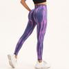 Dámske Joga Nohavice s Vysokým Pásom a Tie-Dye Vzorom - Broskyňové Zadky, Zdvíhajúce Boky, Trendy Fitness Oblečenie