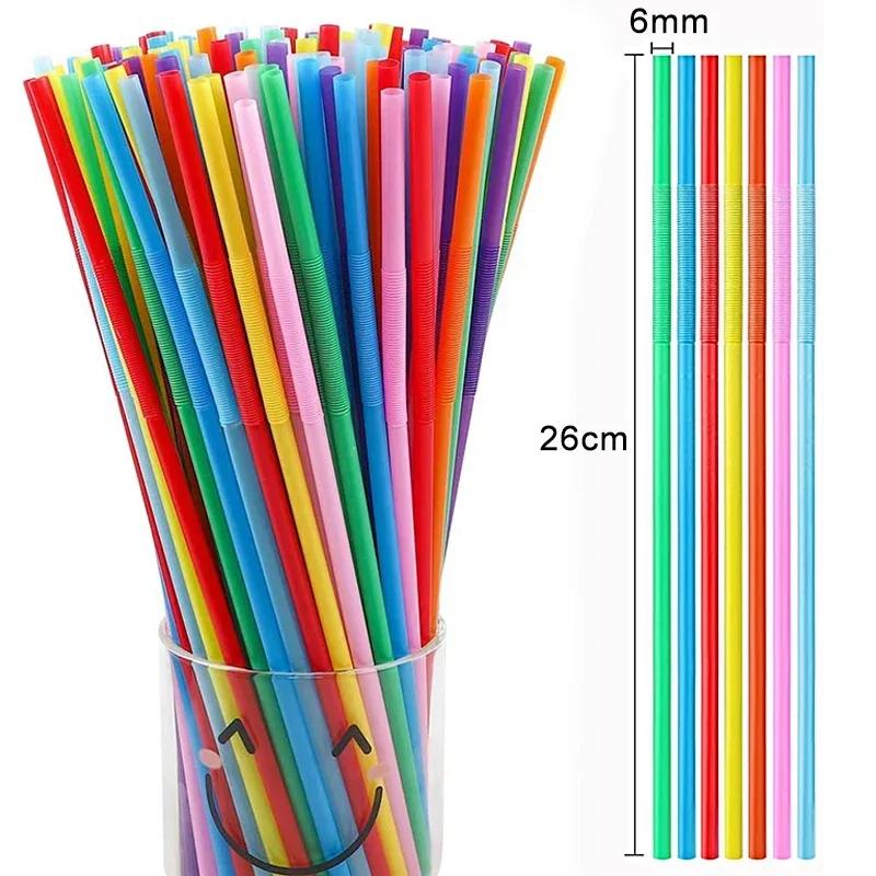 Disposable Drinking Straws Multicolor Plastic Pipes Cola Straws Bar Party Wedding Kitchen Pajitas Cocktail Straw Wholesale Tools