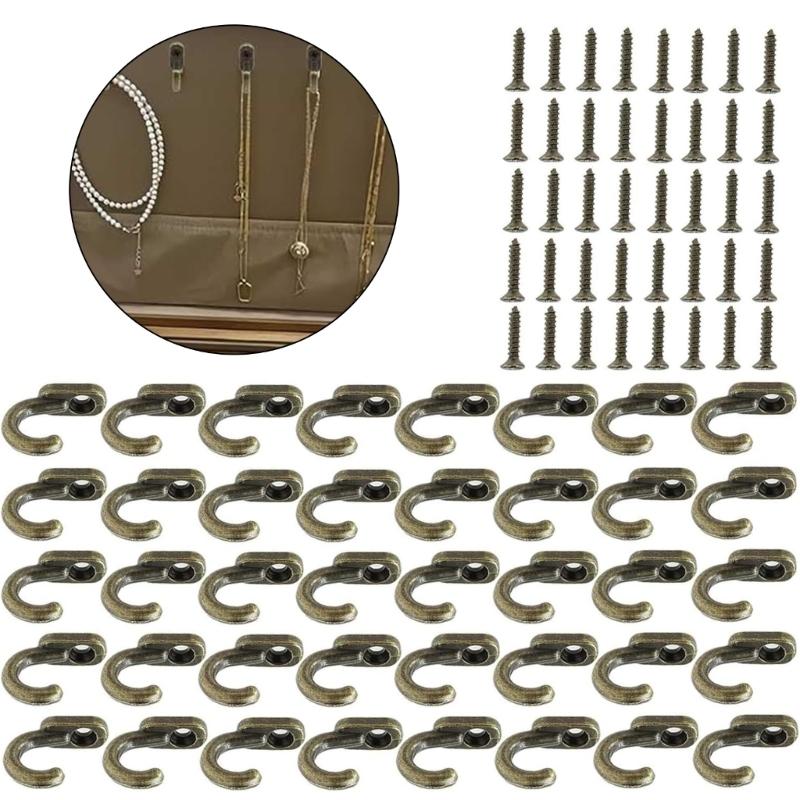 40pack Retros Bronze Iron Hook Featuring Included Hardware For Quick Installation Perfect Gift For Any Space