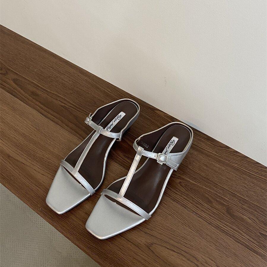 Fashion Bailamos 2025 Brand Summer Women Slipper Square Heels Sandals Square Toe Party Wedding Shoes Slip On Beach Slides Mujer