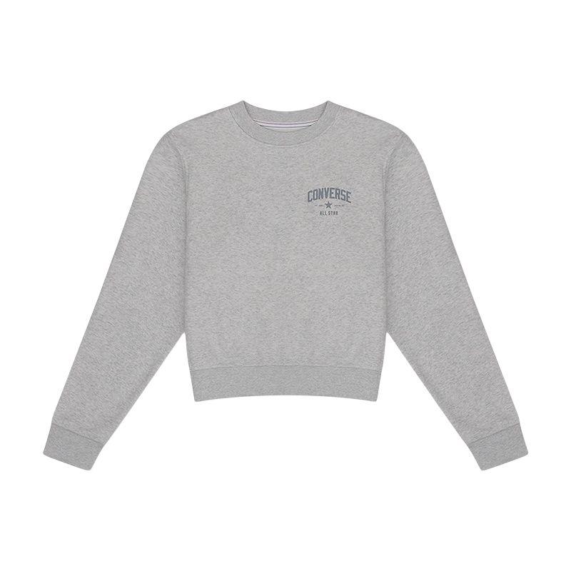 

New Converse Sweatshirt Women s Gray 10027979-A02 L