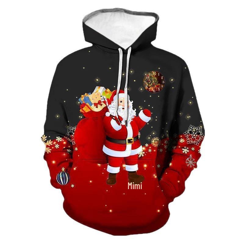 Unisex Santa Claus 3D Print Hoodie - Autumn/Winter Casual Warm Pullover